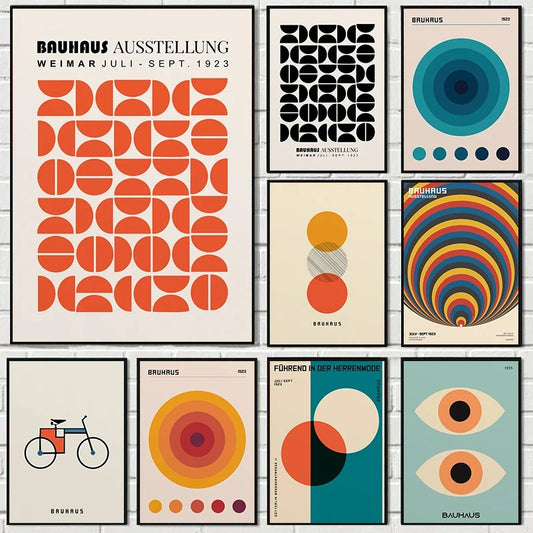 Abstract Orange Bauhaus Geometric Poster Art