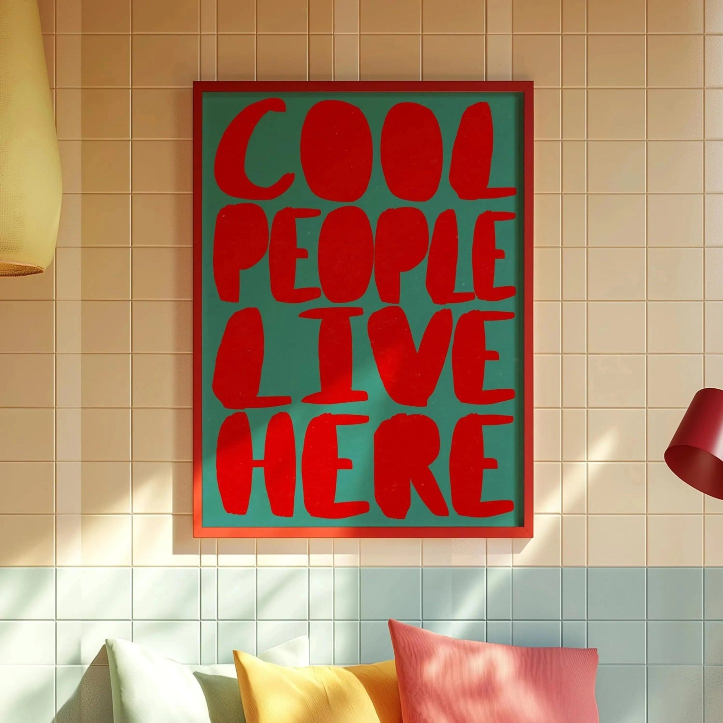 Amore Green Striped Canvas Printing