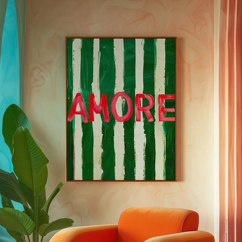 Amore Vintag Modern Greenn Wall Art Prints