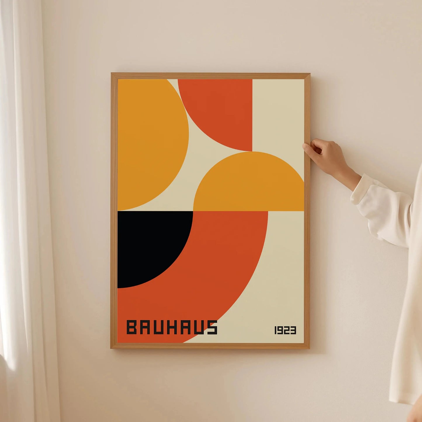 Abstract Orange Bauhaus Geometric Poster Art